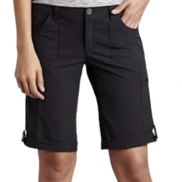 Kuhl Horizn Black Bermuda Cargo Roll Up Hiking Shorts UPF 50+ Quick Dry Size 2 - Picture 16 of 16
